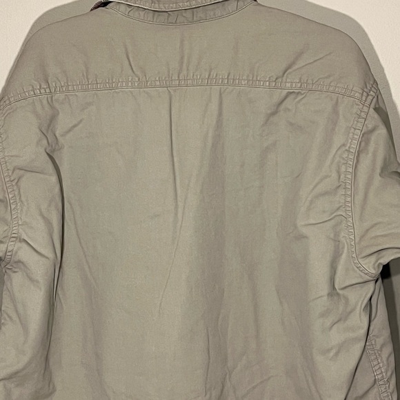 LL Bean Jacket Shacket Mens L Tan Flannel Line Hurricane Shirt Overshirt (E) - Picture 10 of 11